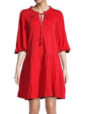 NWT Max Studio 3/4 Sleeve A-Line Dress - Red | FREE SHIPPING